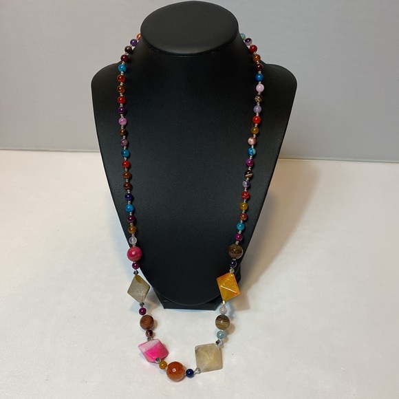 Multi-color Natural Stone Necklace - Picture 6 of 6